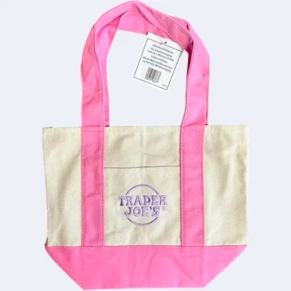 Trader Joe's Mini Tote Bag - pastel pink